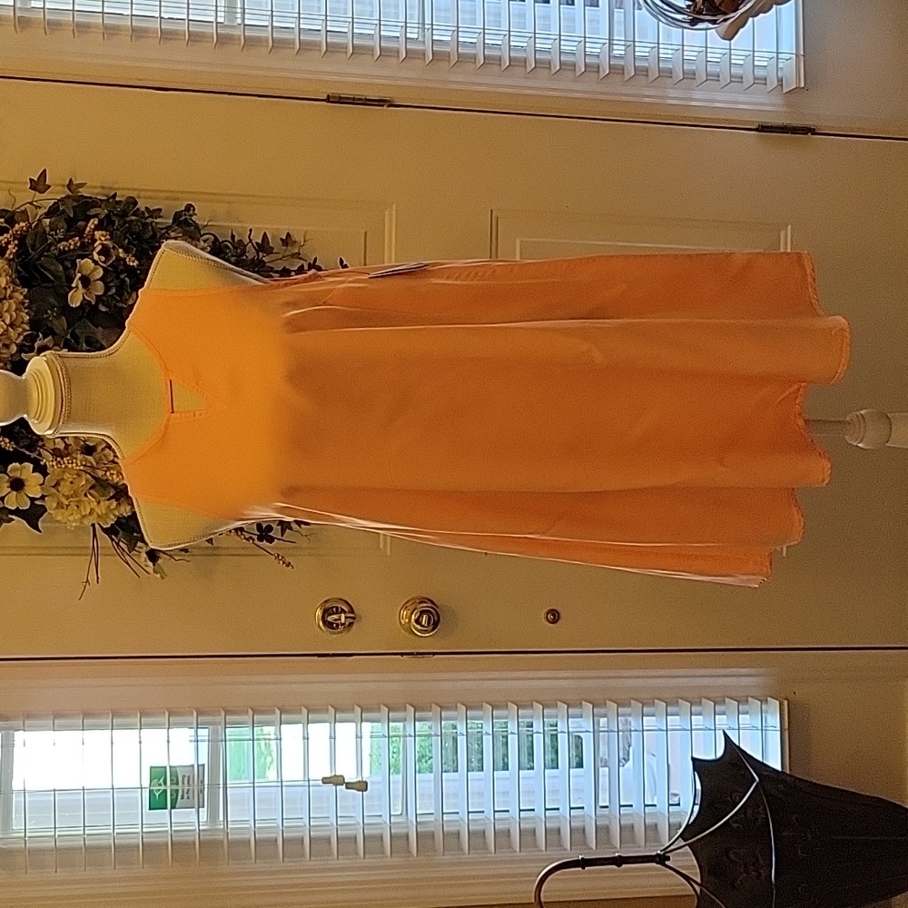 Crown & Ivy Max Orange inches Groove light coral sleeveless A Line dress XS NEW…